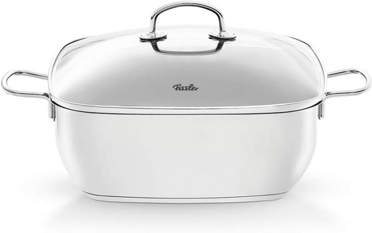 Roestvrijstalen Casserole 6.5L - Ø 28 cm Met Glasdeksel - Ovenbestendig - Inductiegeschikt