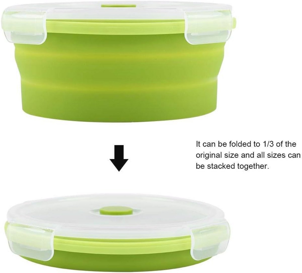 Opvouwbare Siliconen Lunchdoos voor School en Kantoor - 800ml