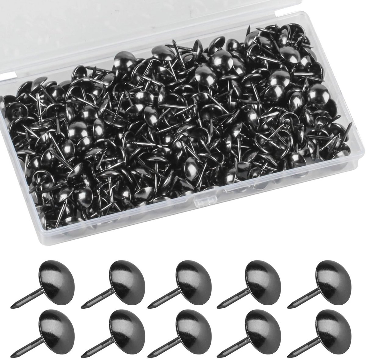 320 Stuks Vintage Meubelnagels - Decoratieve Punaises voor Meubels en DIY Projecten - Zwart 11 x 17 mm