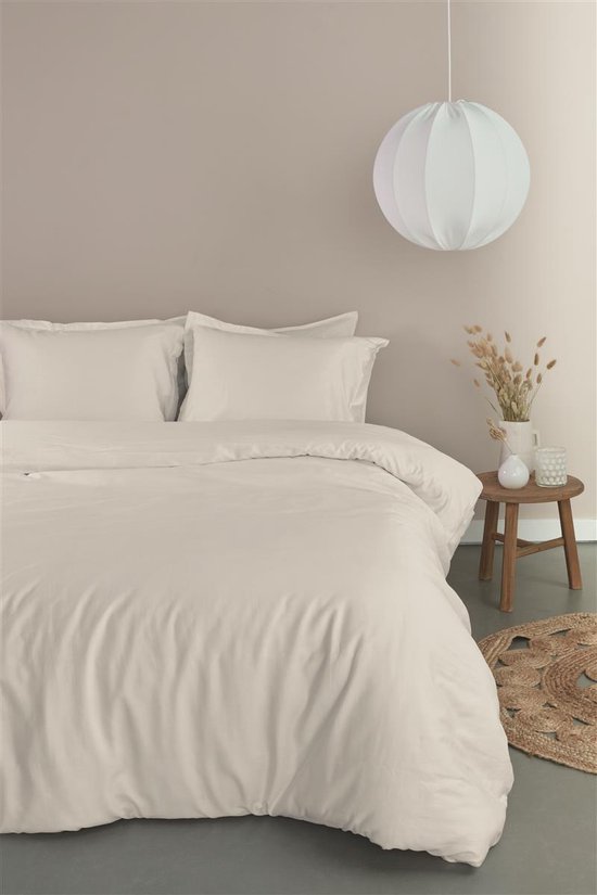 Ambiante Satin Uni dekbedovertrek - Lits-Jumeaux - 240x200/220 cm - Wit van Ambiante — afbeelding 3
