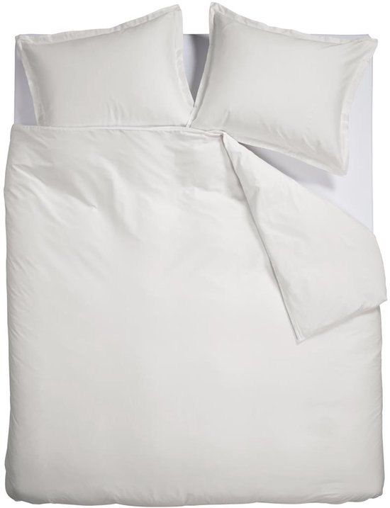 Ambiante Satin Uni dekbedovertrek - Lits-Jumeaux - 240x200/220 cm - Wit