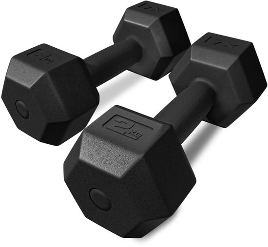 Trex Sport TX-002CD – Dumbells – Composiet Coating – Halters voor Fitness – Voor Thuisgym & Kracht – 2 x 2 kg – Totaal 4 kg