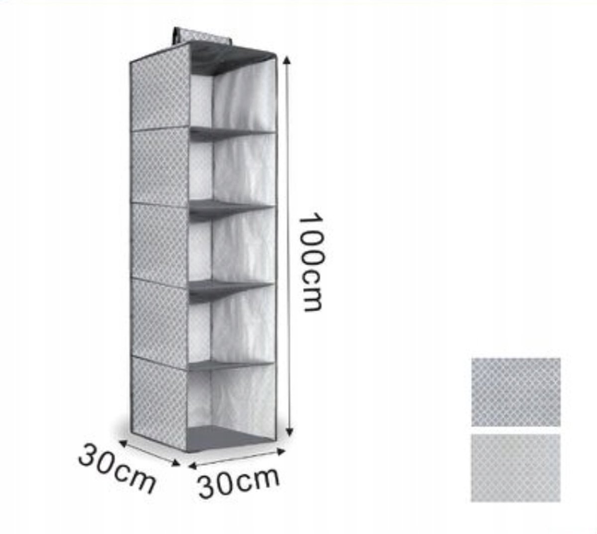 Hangende Kledingorganizer met 5 Vakken - 30x30x100cm
