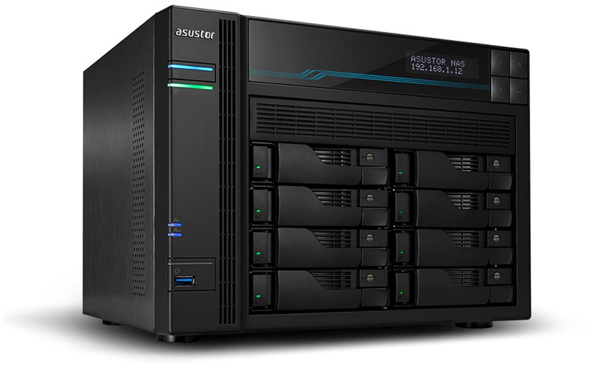 Asustor Lockerstor 10 AS6510T NAS Tower Intel Atom® C3538 8 GB DDR4 0 TB ADM Zwart