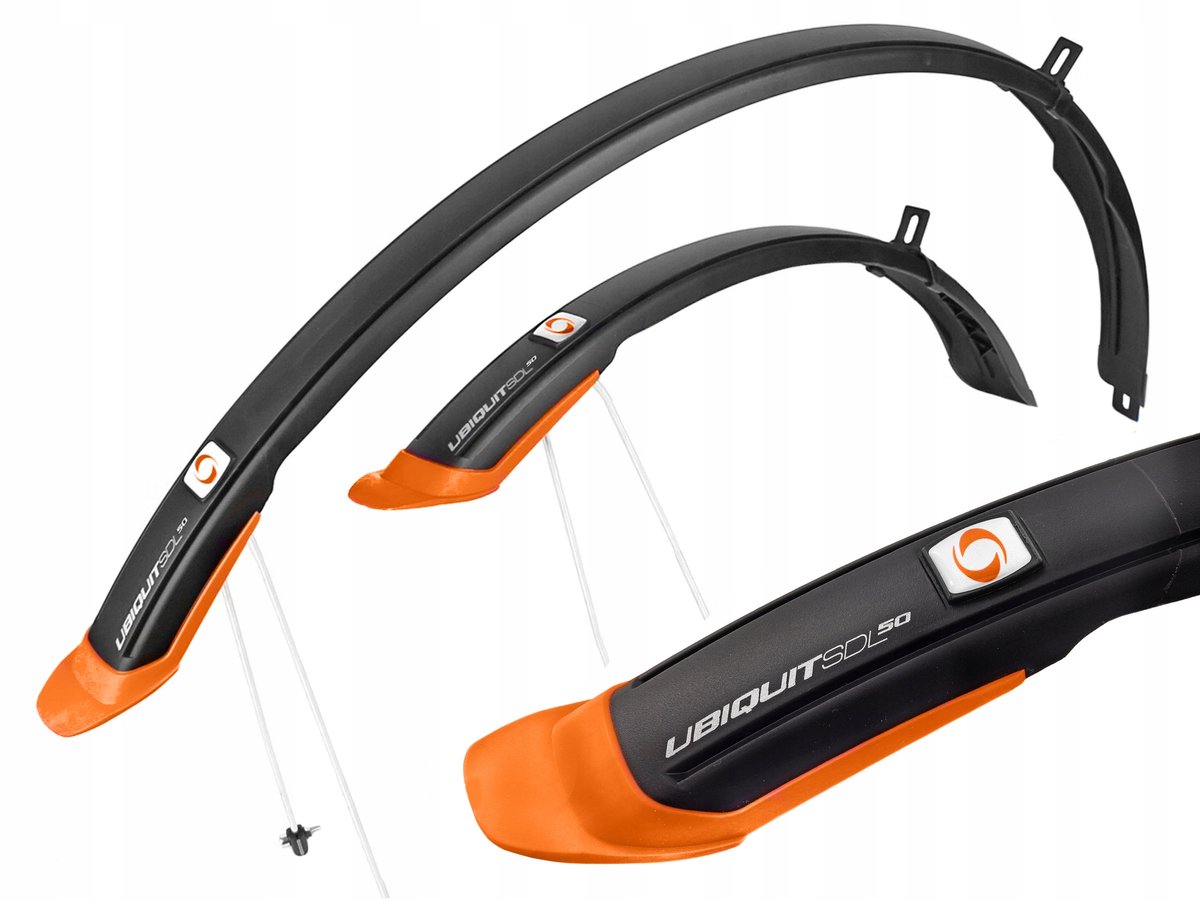 Simpla Ubiquit 50mm Fietsspatborden 28" Zwart-Oranje