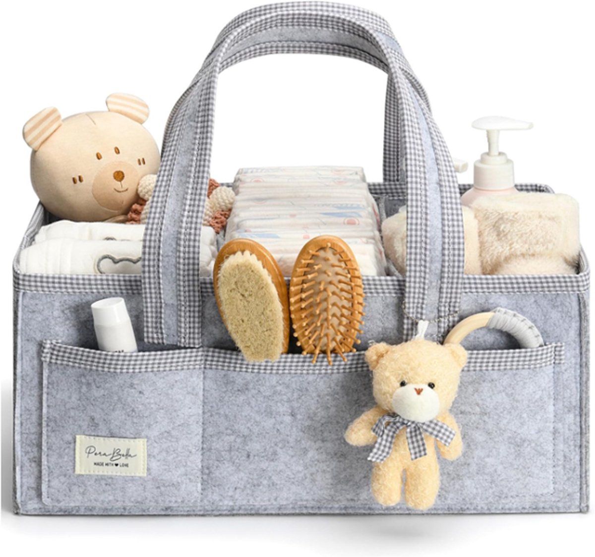 Luiertas - Handtas - Opbergtas - Handtas met grote capaciteit - Vilt - grijs - 41*25*18cm