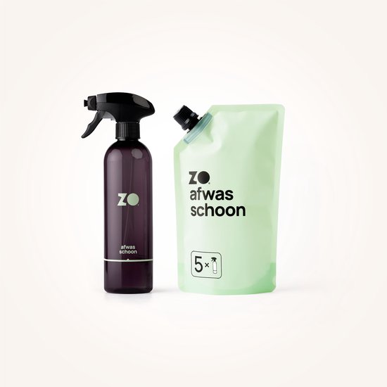 Foto: Zo afwas schoon startpakket 5 navullingen rijke schuim met grapefruit limoen fles met levenslange garantie krachtig natuurlijk