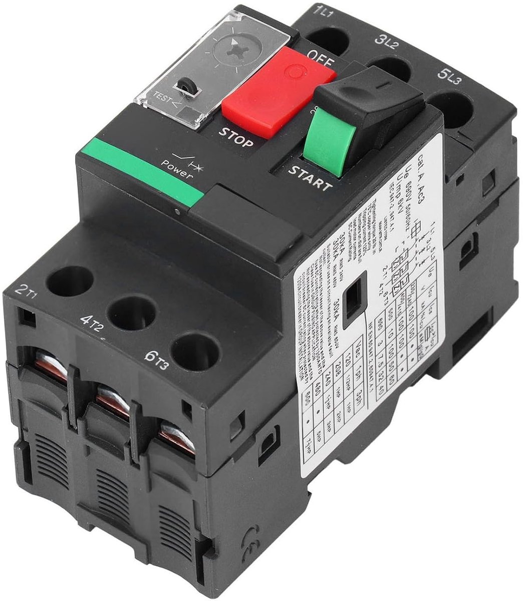 Motorbeveiliging - Stroomonderbreker - Thermische Magnetische Motoronderbreker - Motorbeveiligingsschakelaar - 35mm Geleiderailmontage - AC690V - 6-10A - Elektrische beveiliging - Motorbescherming