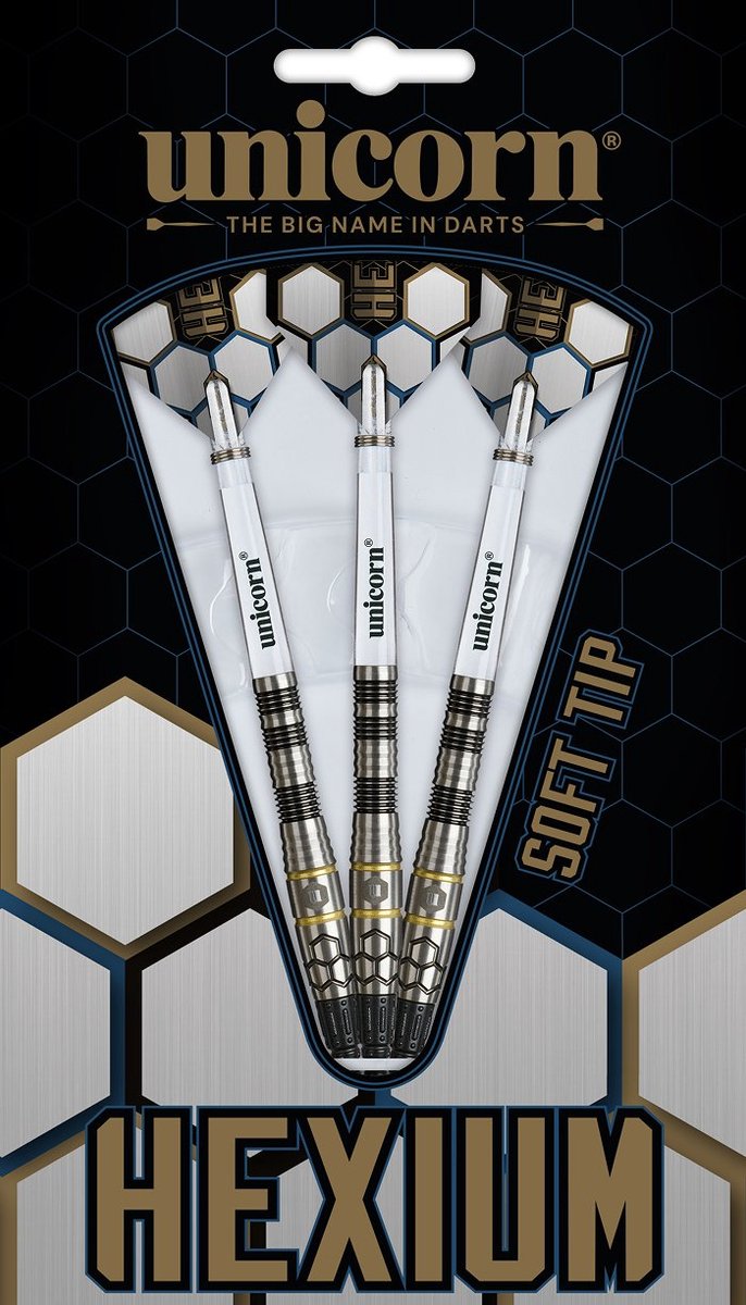 Unicorn Hexium 1 Black Gold 90% - Soft Tip Darts van Unicorn — afbeelding 4