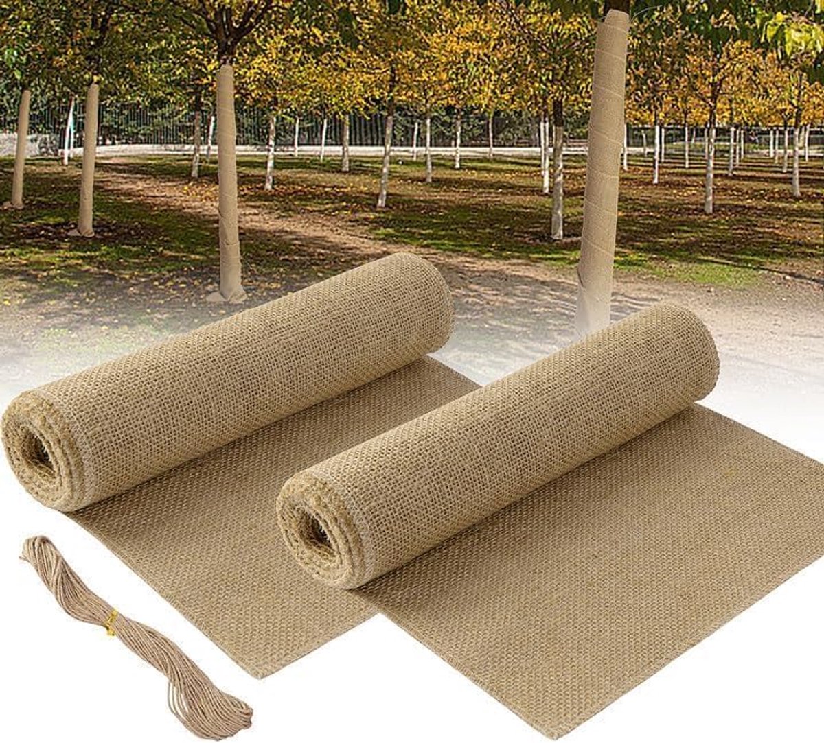 2 Rollen 3m x 25.5cm Boom Winterbescherming - Jute voor Planten Winterbescherming - Winterbescherming Jute Tape voor Planten Vorstbescherming en Vochtigheid - Jute Tape voor Planten - Winterbestendige Tuinbenodigdheden