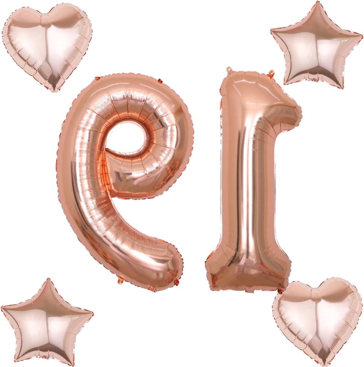Ronte - Luchtballon voor 19e verjaardag meisjes + 4 folieballonnen - Roségoud - Nummer 19 - Helium - Feestdecoratie