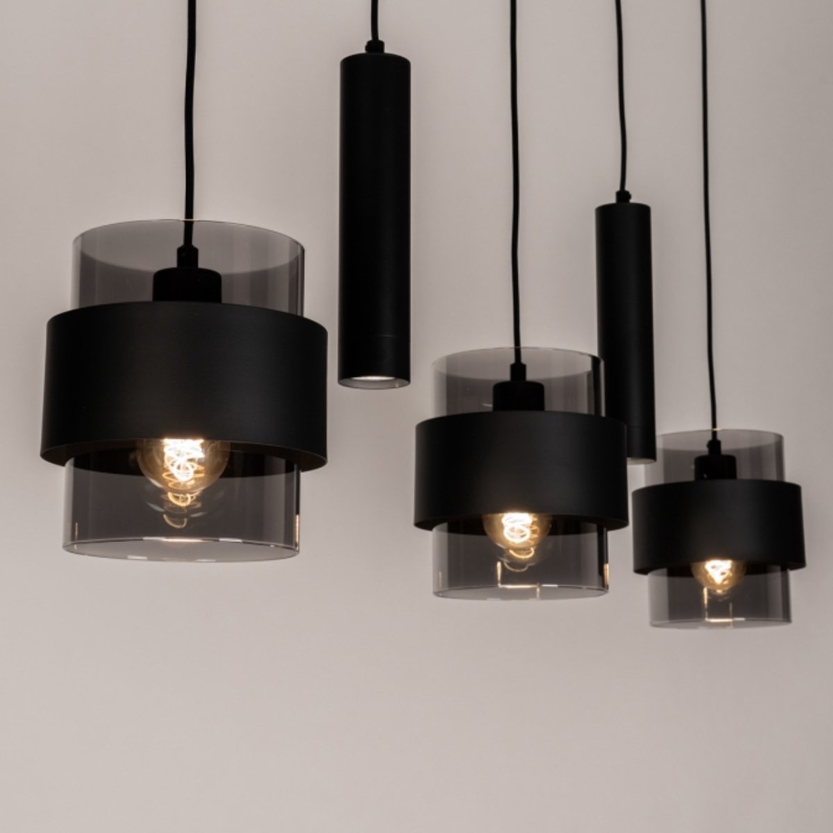 Lumidora Hanglamp 75536 - EIXAMPLE - 5 Lichts - E27 - Zwart - Metaal