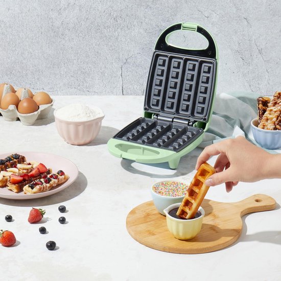 Compacte Wafelijzer voor Mini Belgische Wafels - Anti-aanbakplaten, Snel Verwarmen, Lichtindicatoren, 520W — afbeelding 4