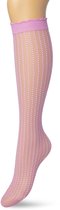 Bonnie Doon Dames Panty Kniekousen met Stippen Roze maat 36/42 - Gestipte Knie Kousen - Luxe Knie Sokken - Uitstekend draagcomfort - Batik Dots Knee High - Kniesokken - Stipjes - Zakt niet af - Aurora Pink - BP211501.126