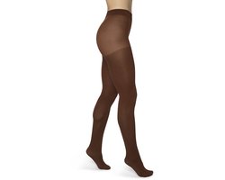 Bonnie Doon Grafische Panty 50 Denier Bruin Dames maat 40/42 L - Grafisch - Ruiten Print - Gladde Naden - Maximaal Draagcomfort - Chique Panty - Feestelijk - Fencing Tights - Mocha - BP051980.286