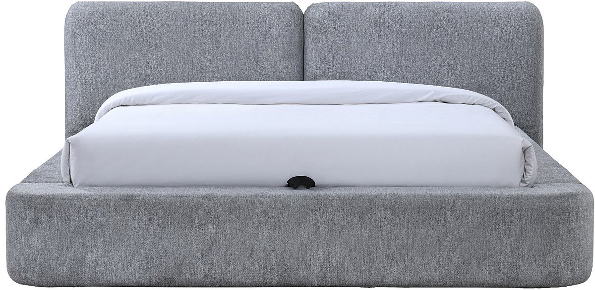 Vente-unique Bed met opbergruimte stof grijs 160 x 200 cm