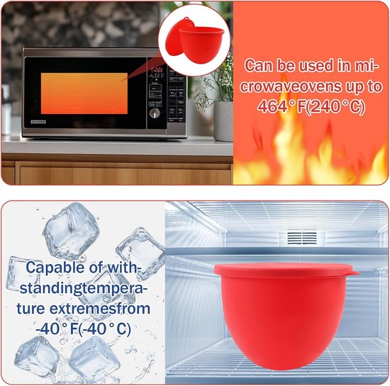 Flexibele Silicone Inzetstukken voor Mengkom met Kantelbare Kop en Deksel — afbeelding 5