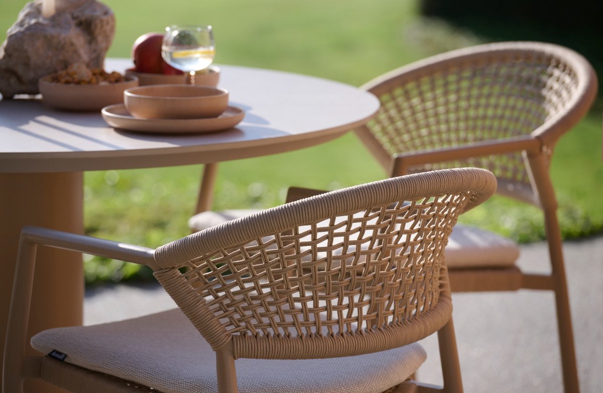 Hartman Taragona chaise de jardin empilable rope dining - Cappuccino