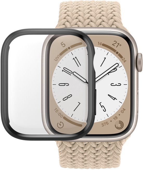 PanzerGlass Screenprotector geschikt voor Apple Watch - 45 mm Glazen | PanzerGlass Full Body Protector - Case Friendly - Zwart