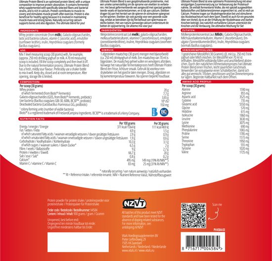 Vitals Ultimate Protein Blend - 900 gram — afbeelding 2