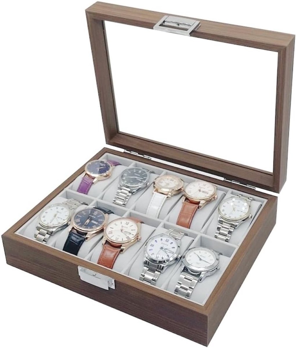 Houten horlogekoffer voor 10 horloges - Elegant en Functioneel