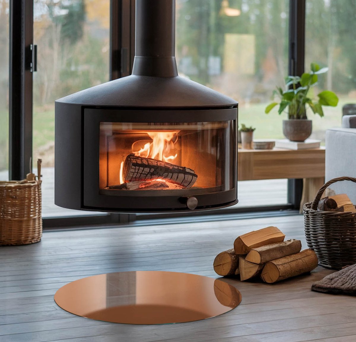 Coloray Vloerplaat Houtkachel - Plaat voor Onder Houtkachel - 50 cm x 50 cm - Open Haard Accessoires - Bruin Vloerplaat Kachel - Vloerplaat Voor Kachel - Plaat onder Houtkachel - Kachel Onderplaat - Plaat Kachel
