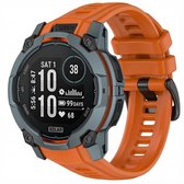 Siliconen bandje - geschikt voor Garmin Instinct 3 Amoled / Solar 50mm - gespsluiting - oranje