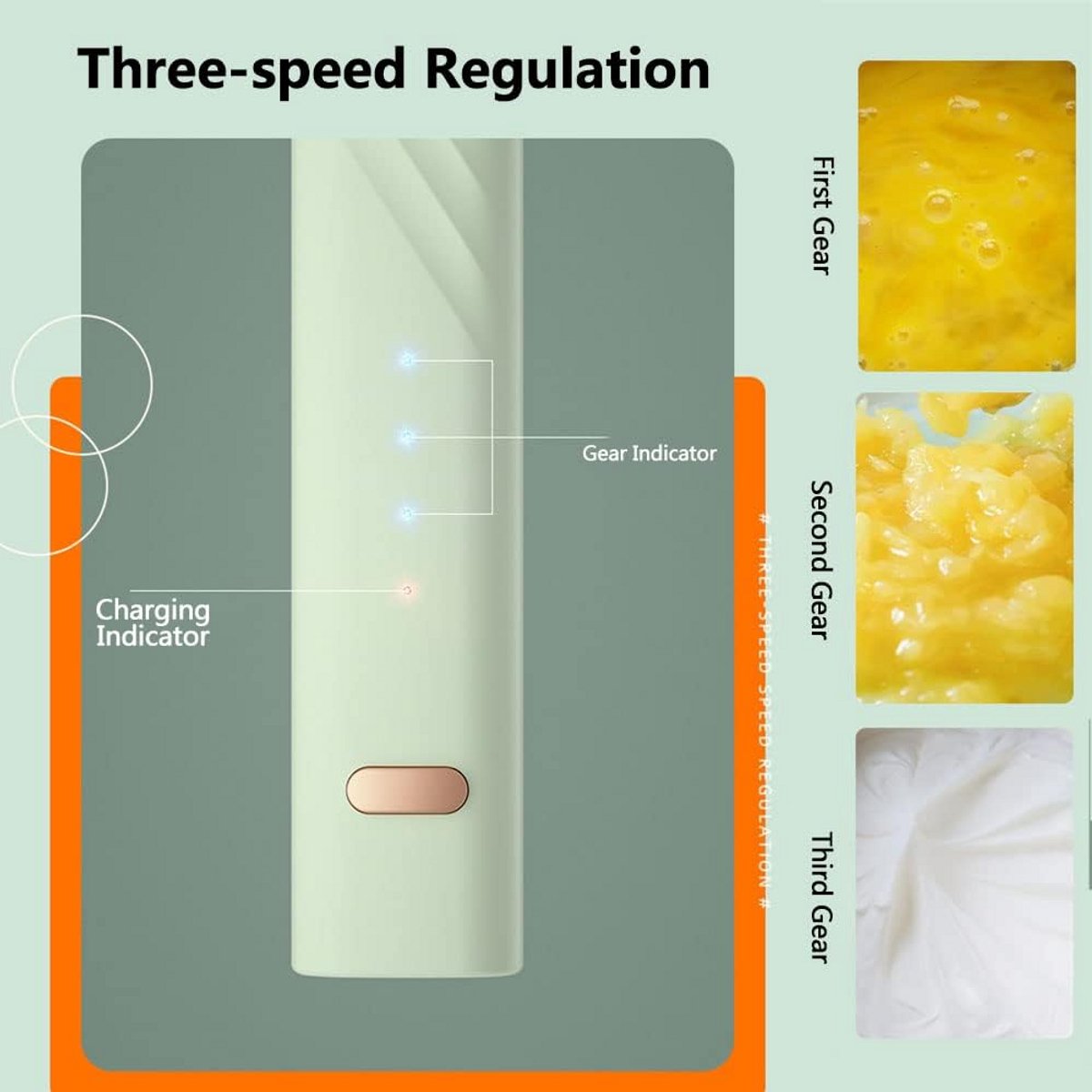 Draadloze Handmixer Elektrisch - Draagbare Garde met 3 Snelheden voor Beslag en Mixen