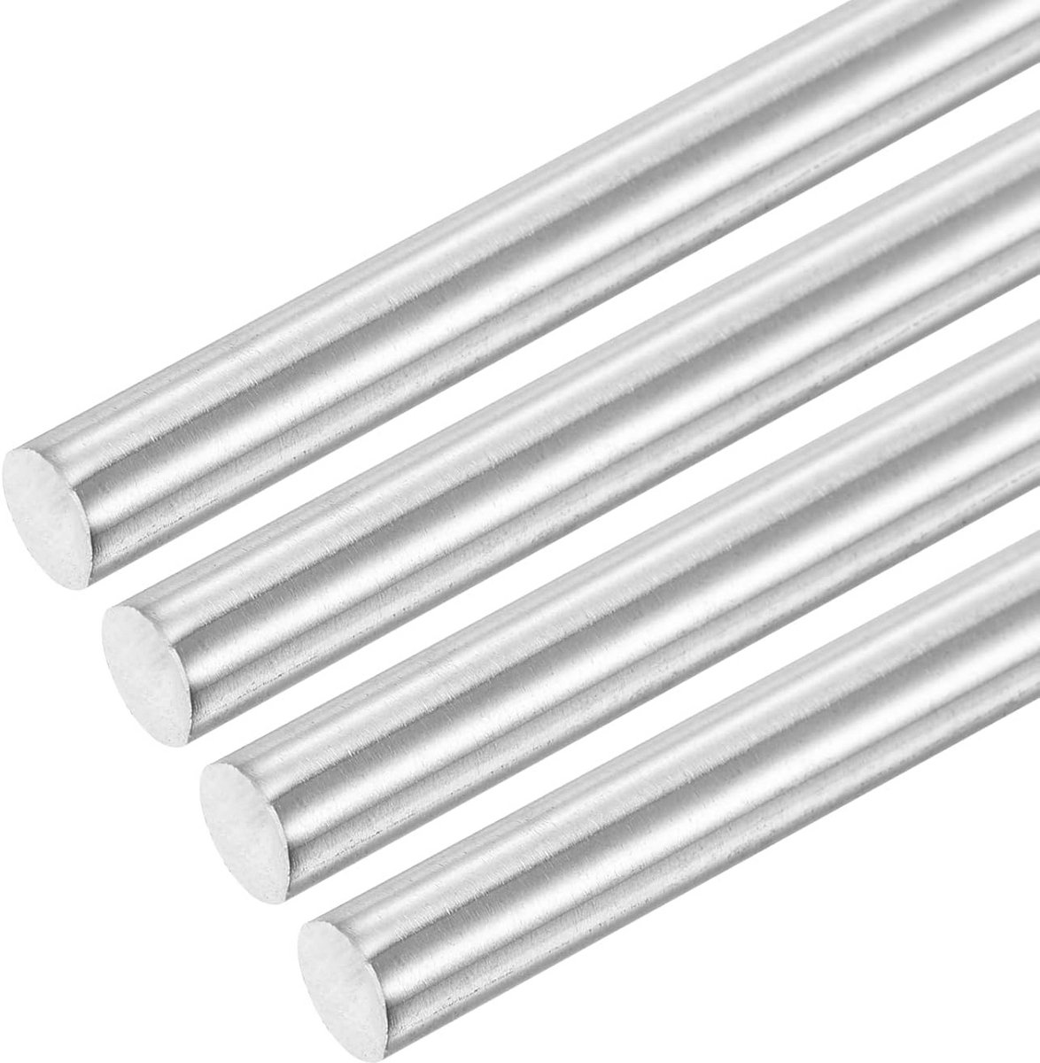 4x Massieve Ronde Staven van Roestvrij Staal 8mm x 80mm - Solide Asmateriaal