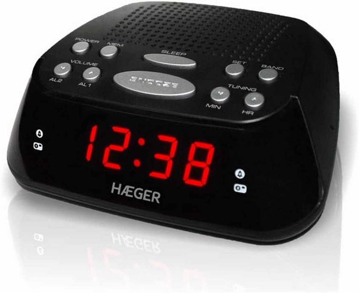Digitale Wekker met Snooze en Dubbele Alarmfunctie - Rode LED Display