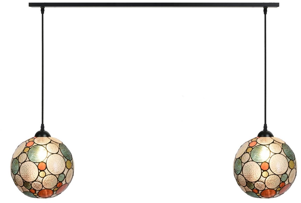Coloured by Art 2 x Tiffany Endless lampen aan plafondbalk - Art Deco Trade Zwart