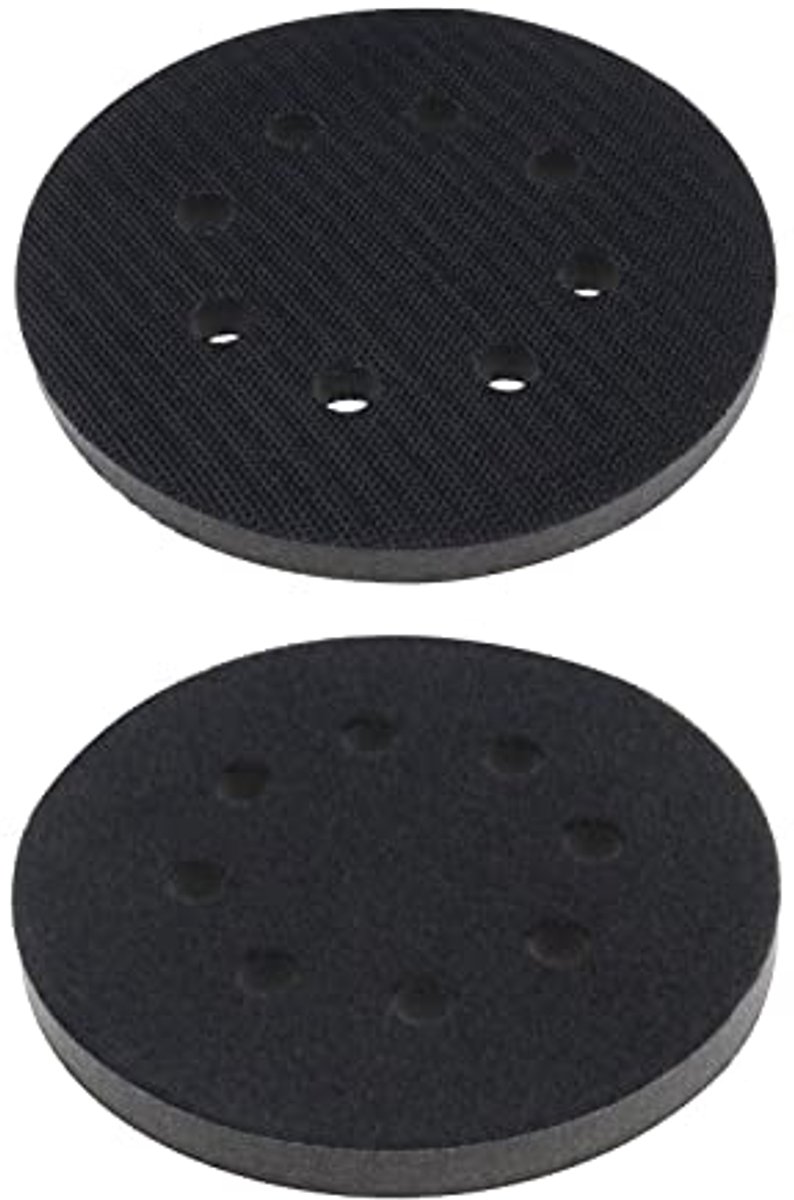 2 Stuks 125Mm Zachte Spons Interface Pad Schuren Pad 8 Gaten Voor Willekeurige Sander Toegewijd Vervanging Kussen Pad Slagvast Ruisonderdrukking Bescherming Polijstmachine