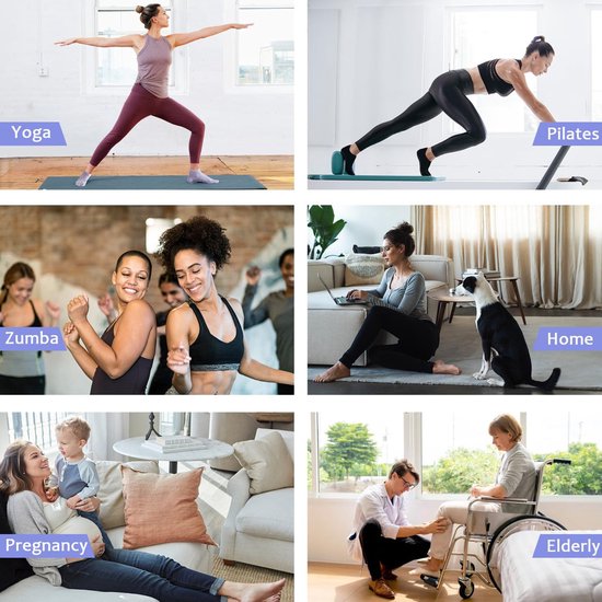 Pilates Sokken Antislip Dames - Yoga Sokken - Gripsokken voor Yoga / Pilates / Ballet - One Size - Set van 4 - Zwart, Grijs, Roze, Wit van Merkloos — afbeelding 3