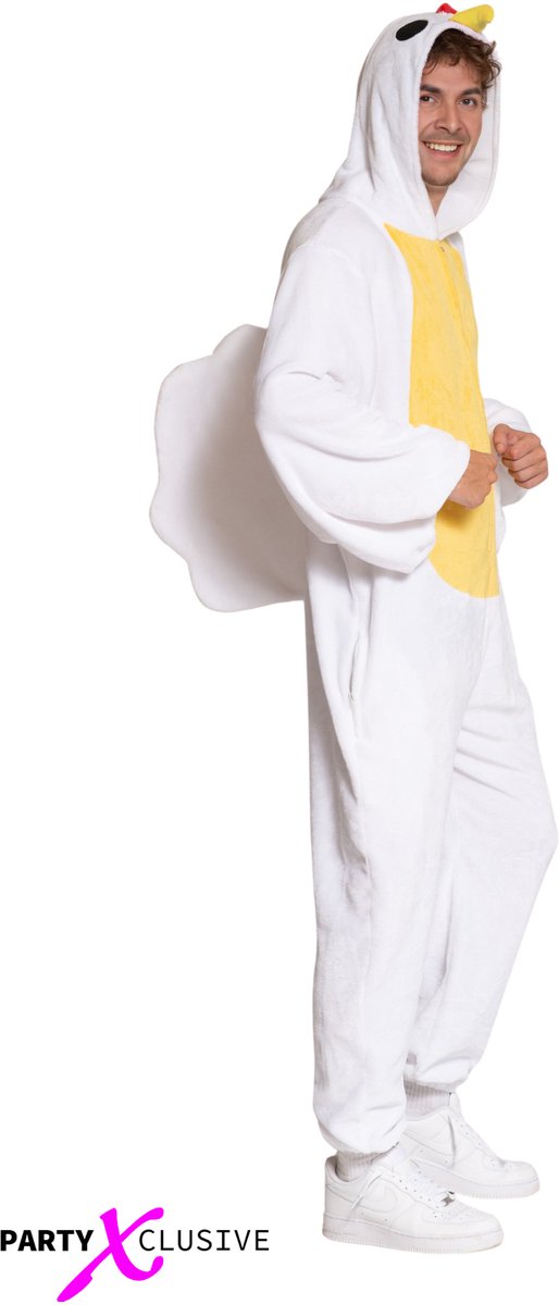 Partyxclusive Kippen Onesie Dieren Onesie Dieren Kostuum Carnavalskleding Carnaval kostuum verkleedkleding Volwassenen - Onesie - Wit - Unisex - Polyester - Onesize — afbeelding 14