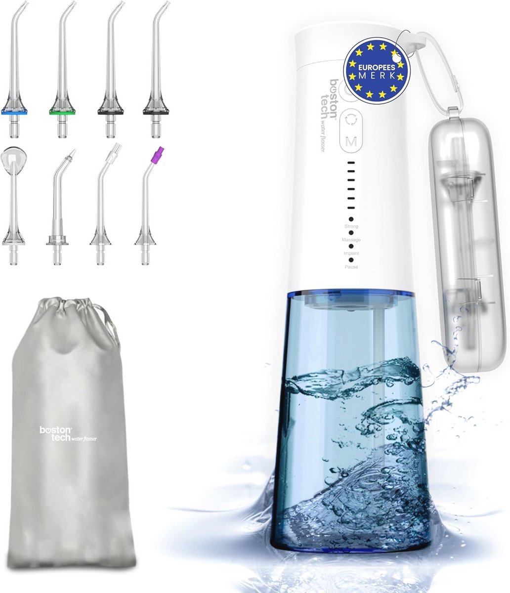 Draagbare Waterflosser met Meerdere Mondstukken en Drukniveaus voor Optimale Mondhygiëne