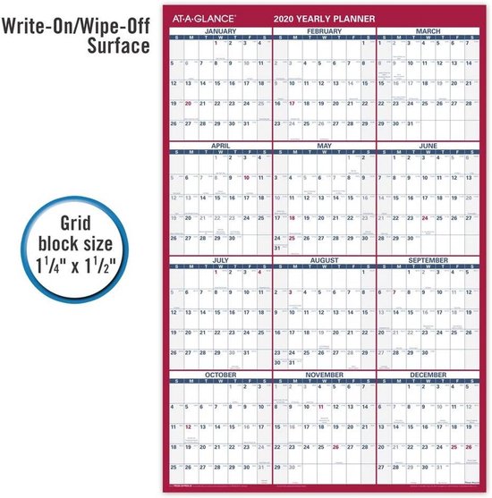 Uitwisbare Wandkalender 2026 – 60x90 Cm, 12 Maanden, Met Ophangsticker, Voor Thuis, Kantoor Of Klaslokaal