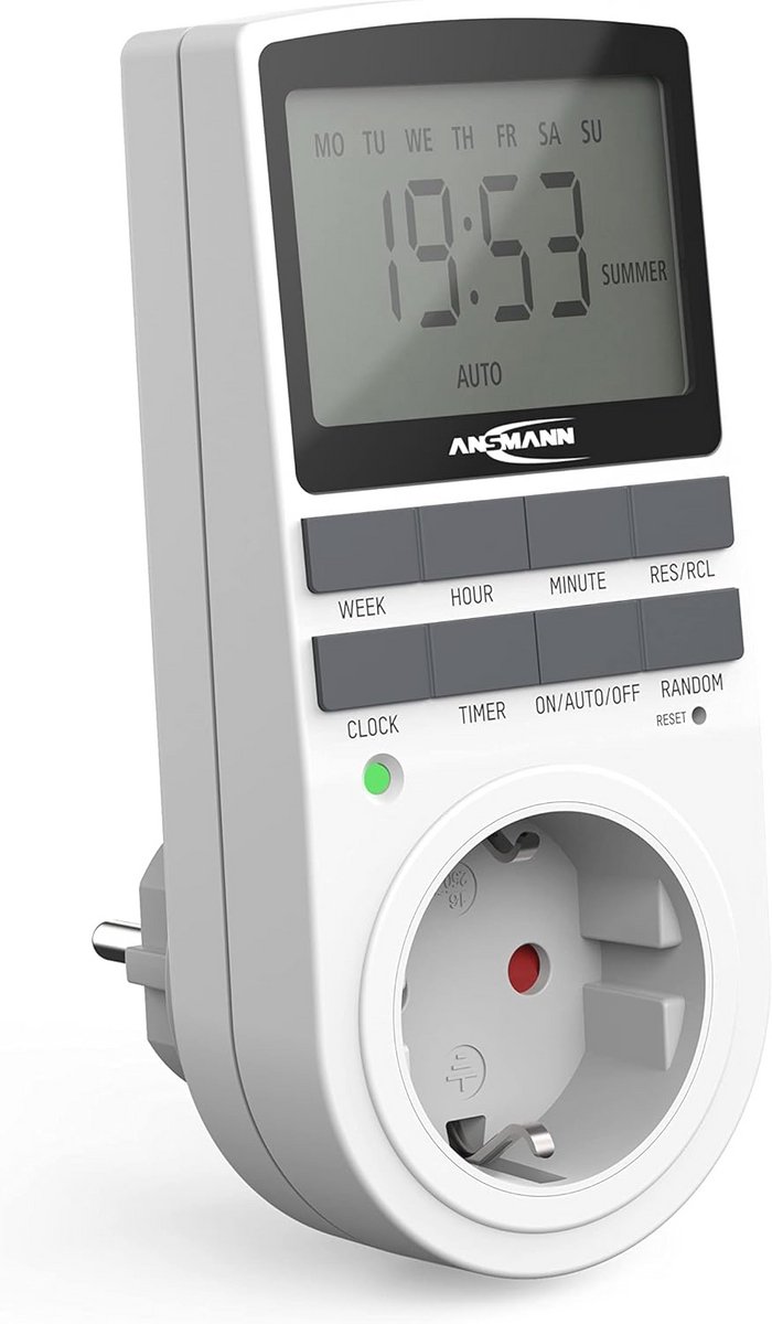 Digitale timer met LCD-display en 10 schakeltijden