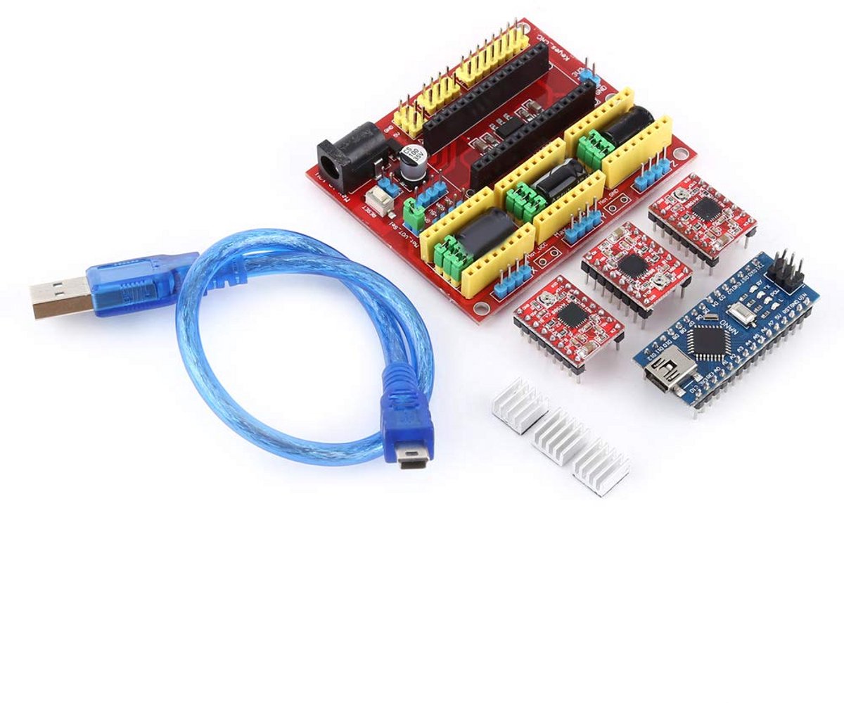 CNC Driver Kit met A4988 Stepper Drivers voor 3D-Printer en Lasergraveermachine - GRBL Compatibel
