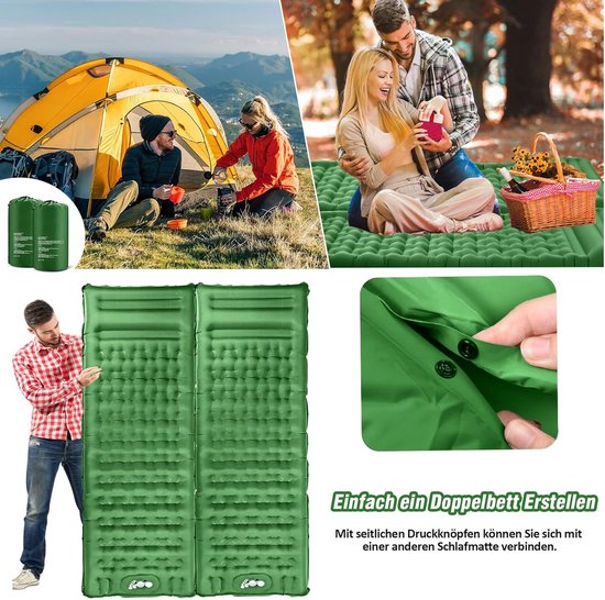 Extra Dikke Zelfopblazende Slaapmat met Voetpomp - 12cm Comfort voor Kamperen en Reizen — afbeelding 5