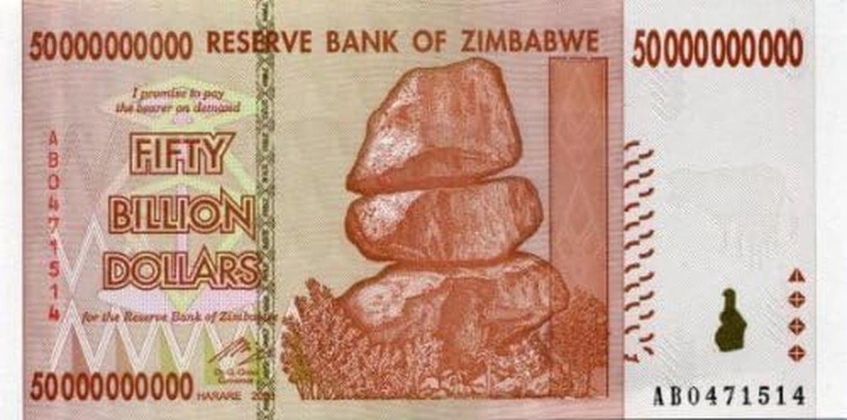 Zimbabwaanse 50 Miljard Dollar Bankbiljet - Zeldzame Herdenkingsmunt