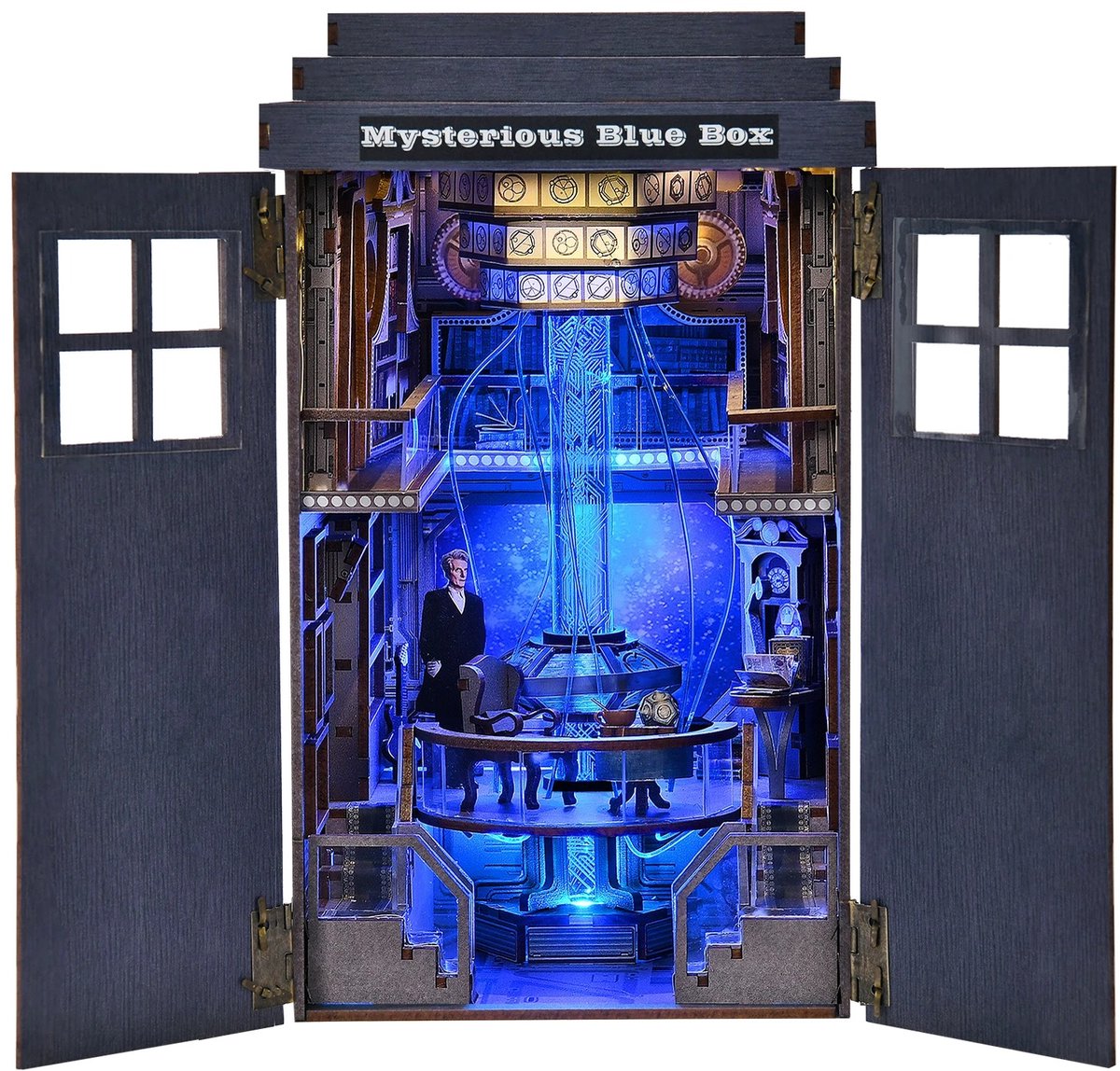 Tresaro Mysterieuze telefooncel DIY houten puzzel handgemaakte boekenplank poppenhuis model boekensteun gebouw woondecoratie