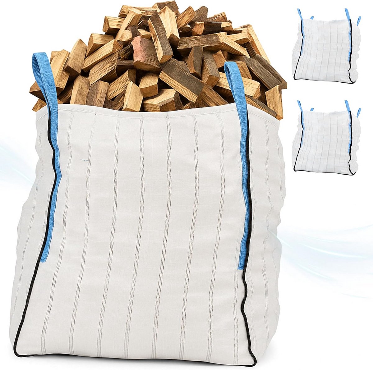 Big Bag - Opslagzak - Hout Opslaan - Ventilatie Panel - 1 m³ - Wit