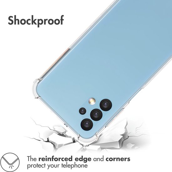 Schokbestendige telefoonhoes met versterkte randen en hoeken voor bescherming.