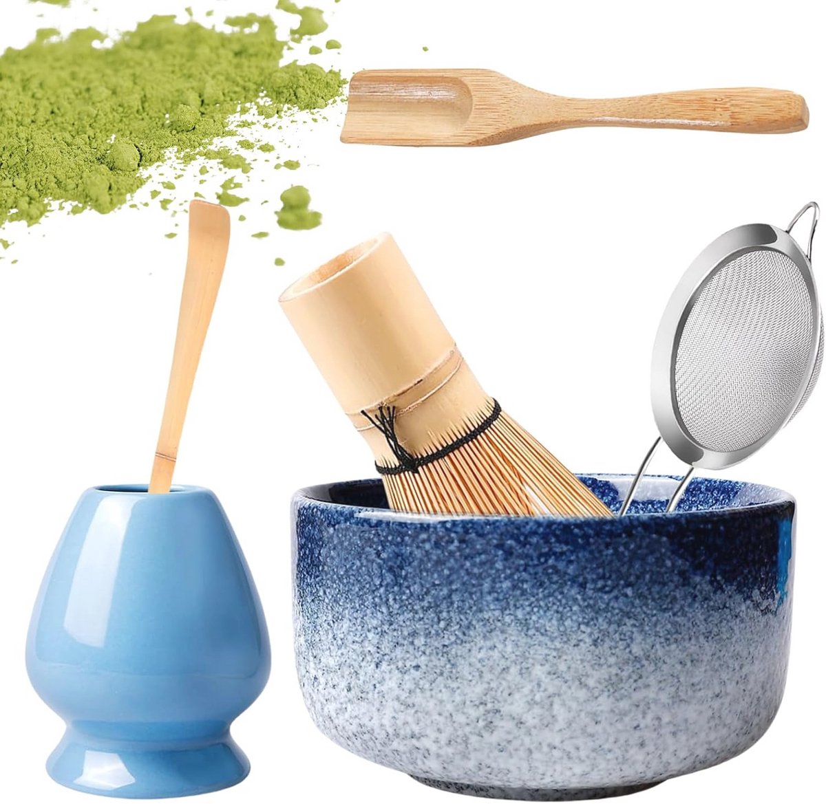 Matcha bezemset met 6 onderdelen - Compleet theeset voor liefhebbers