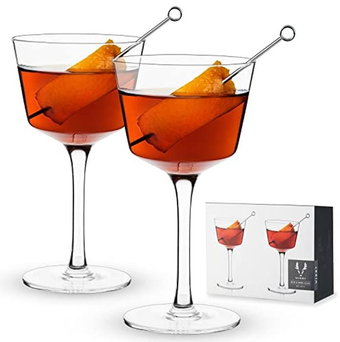 Elegante Cocktail Coupes Set van 2 - Premium Kristallen Glazen voor Thuis en Bar
