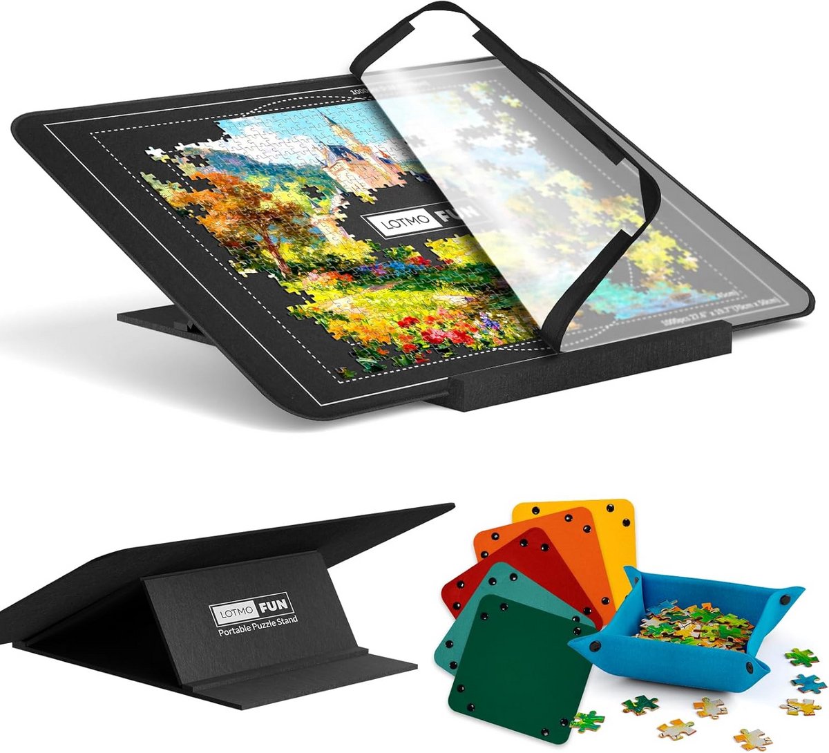 Houten Puzzelbord met Verhoogde Rand voor Legpuzzels tot 1000 Stukjes
