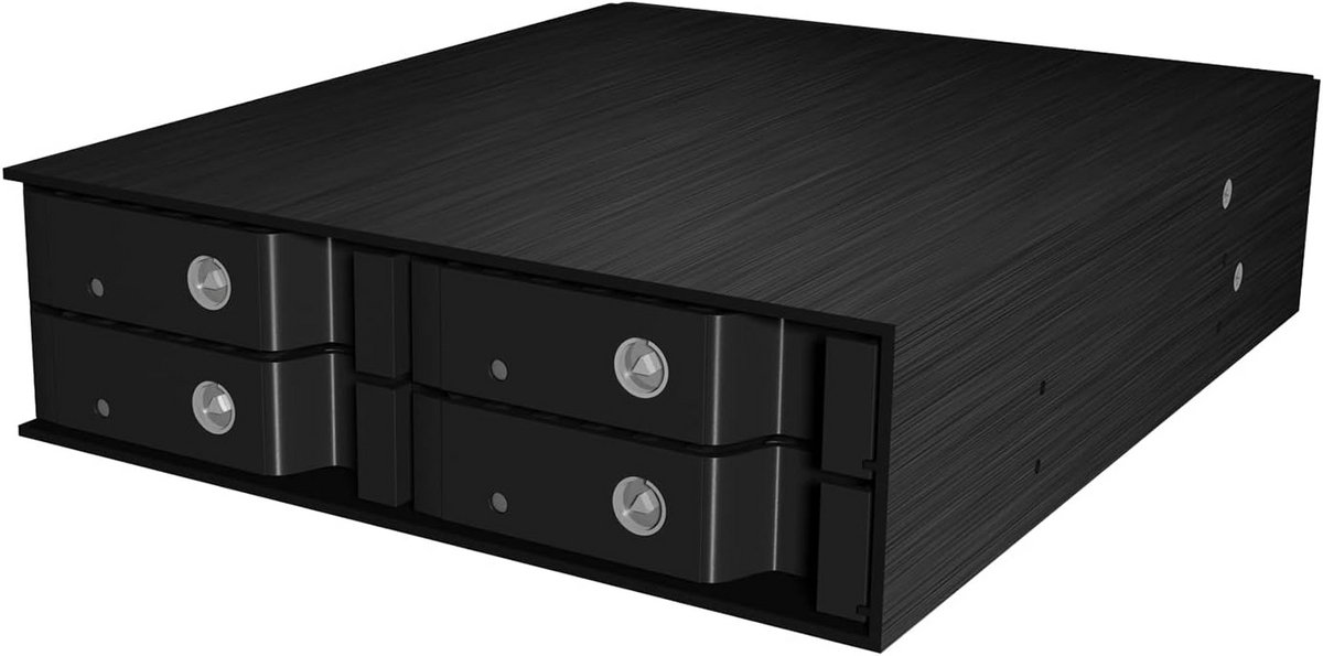 4-Bay 2.5" SATA/SAS Backplane voor 5.25" Bay - Met Slot en Koelventilatoren