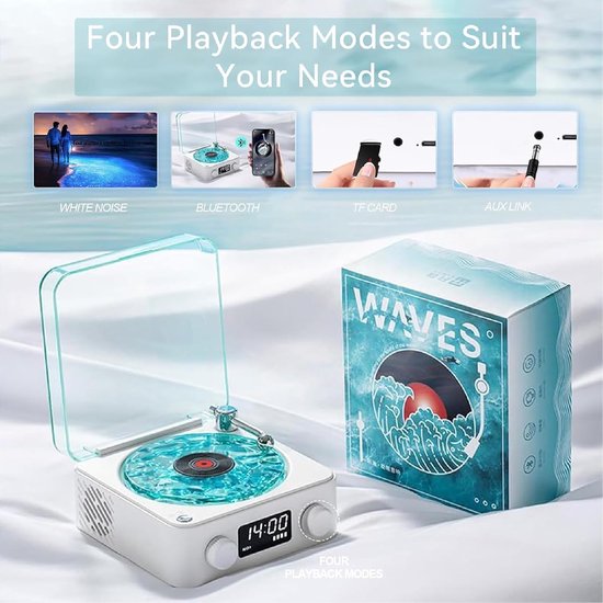 Bluetooth-luidspreker - speakers - Audio - audi - Bluetooth - Retro - Gloeiend - Wit - 14,2*14,2*6,5 cm — afbeelding 2