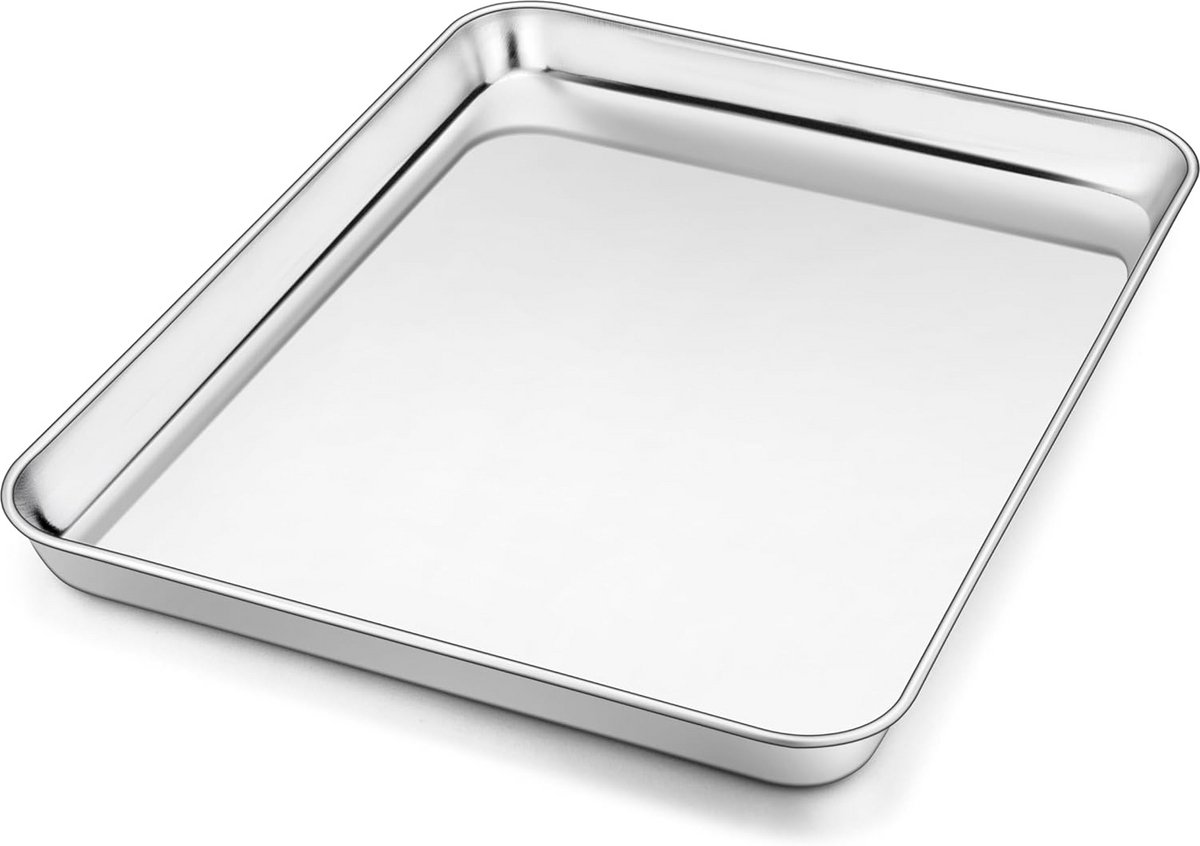 RVS Bakplaat Rechthoekig - Oven Schaal voor Bakken en Braden - 30.5 x 24.6 cm