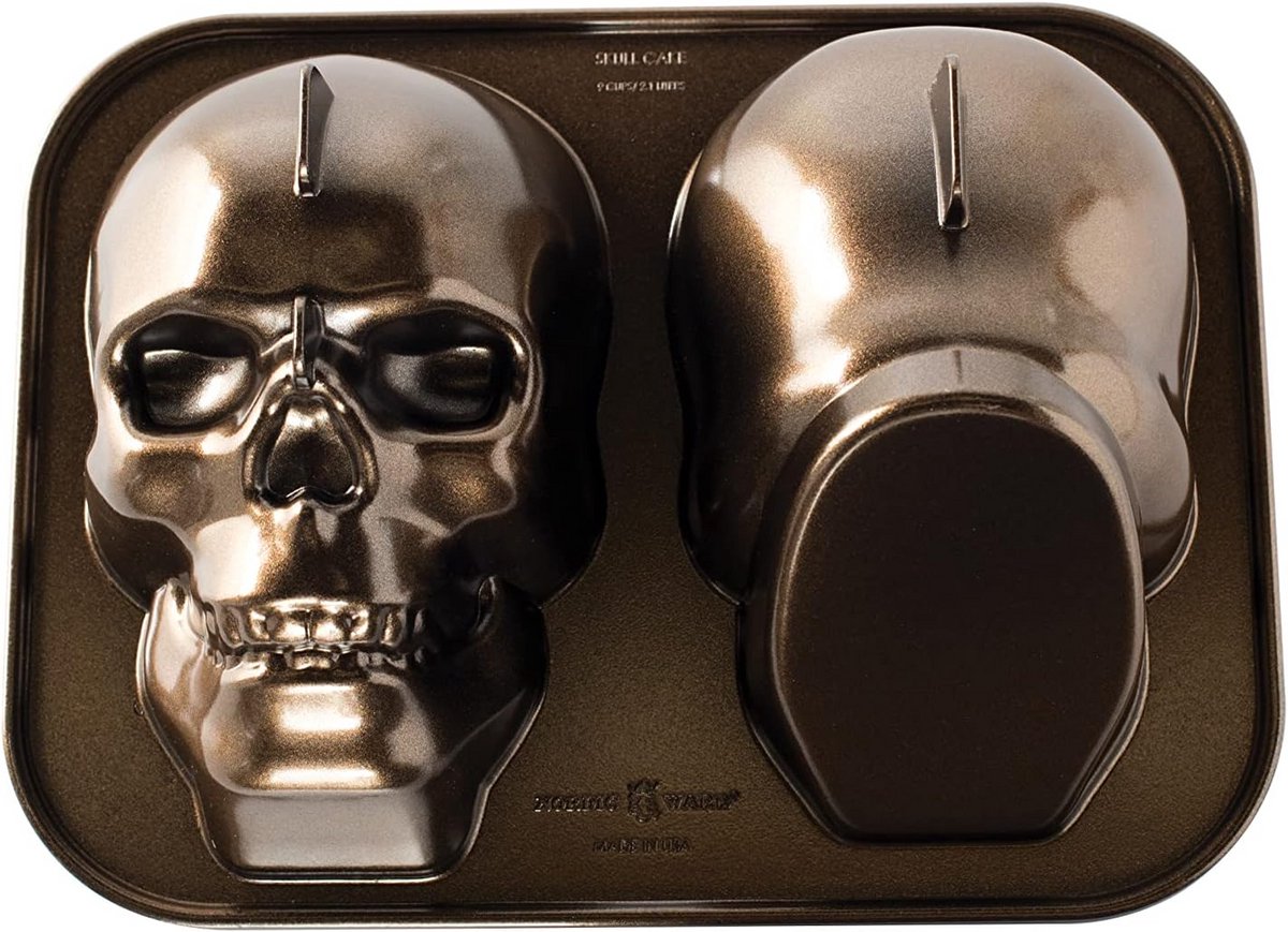 3D Schedel Cakepan voor Halloween - Gietaluminium Bundt Cakevorm